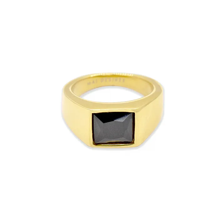Mai Dsire CHICAGO BLACK ONYX SIGNET RING SAMPLE Rings