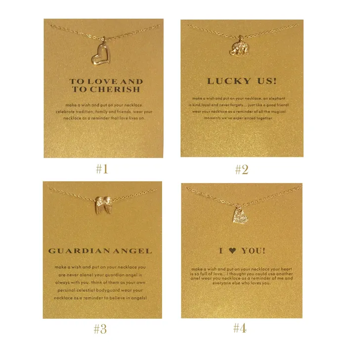 Minx London Gold Elephant Necklace Pendant with Gift Card by Minx London animal pendant charms lucky gift card personalised Necklaces