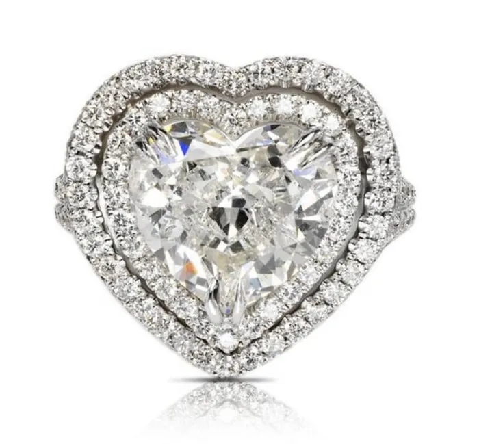 Minx London Heart Ring Heart Rings Iced Out Heart Ring Halo Ring Double Halo Ring Heart Shape Ring Womens Diamond ring Diamond Heart Ring Rings