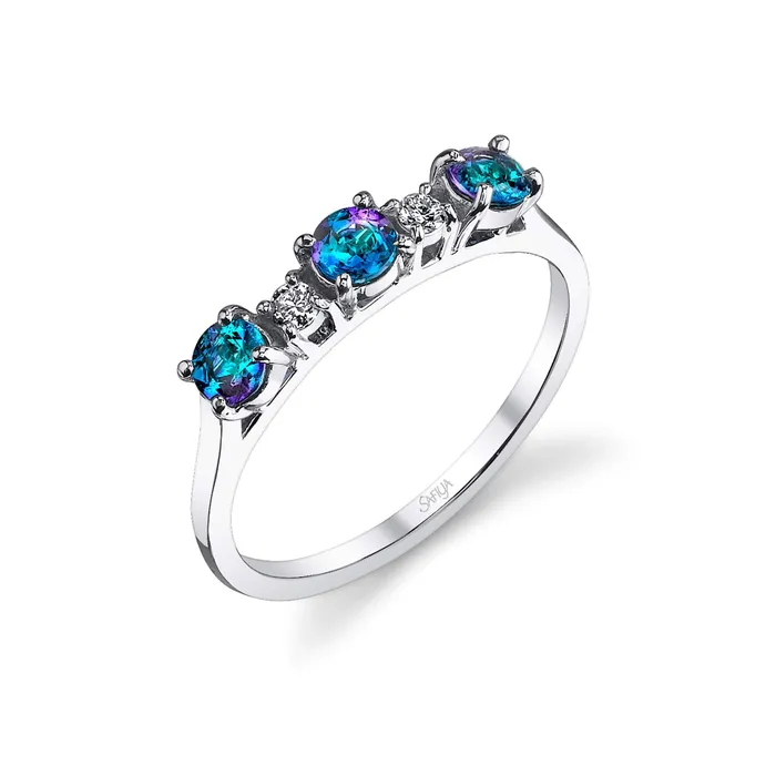 Mystical Bloom 14K White Gold Natural Alexandrite Ring Safiya Jewels Rings Mystical Bloom 14K White Gold Natural Alexandrite Ring Safiya Jewels Rings
