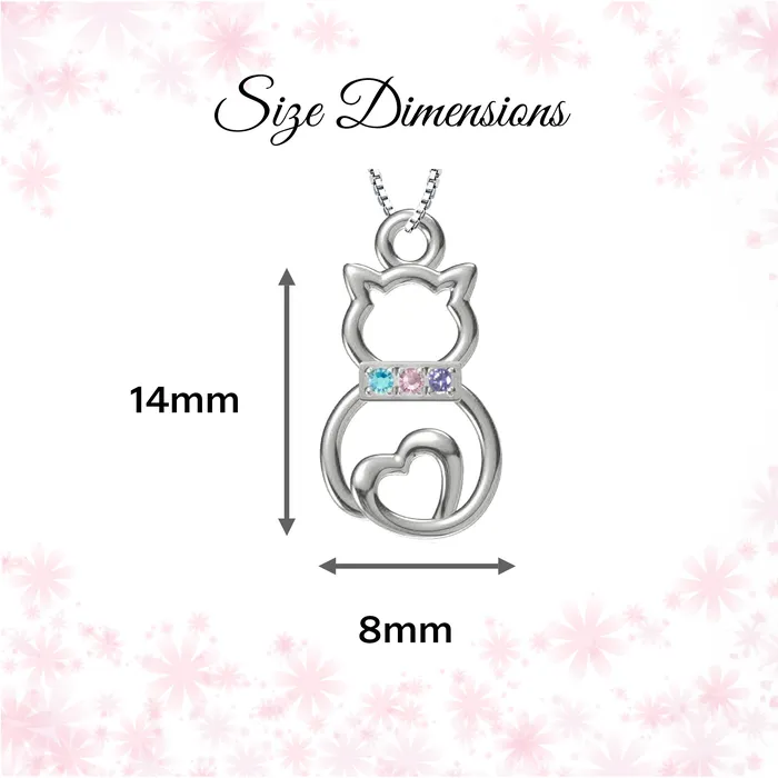 Necklaces Cherished Moments Little Girls Sterling Silver Rainbow Cat Necklace for Kids
