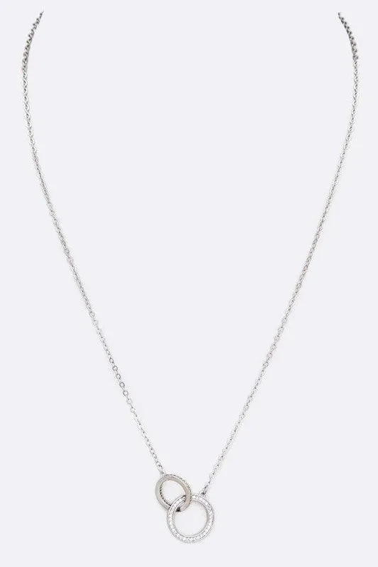 Necklaces LA Jewelry Plaza CZ Infinity Double Hoop Pendant Necklace Online Only Necklaces LA Jewelry Plaza CZ Infinity Double Hoop Pendant Necklace Online Only