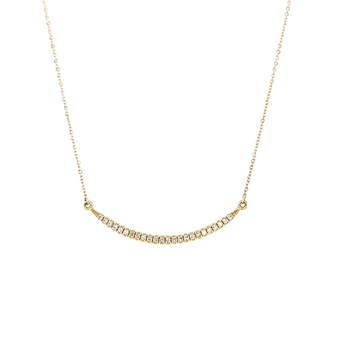 Necklaces Sophia By Design 14k Yellow Gold Diamond Curve Necklace I6687