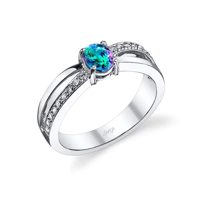 Paths Cross 14K White Gold Natural Alexandrite Ring Safiya Jewels Rings