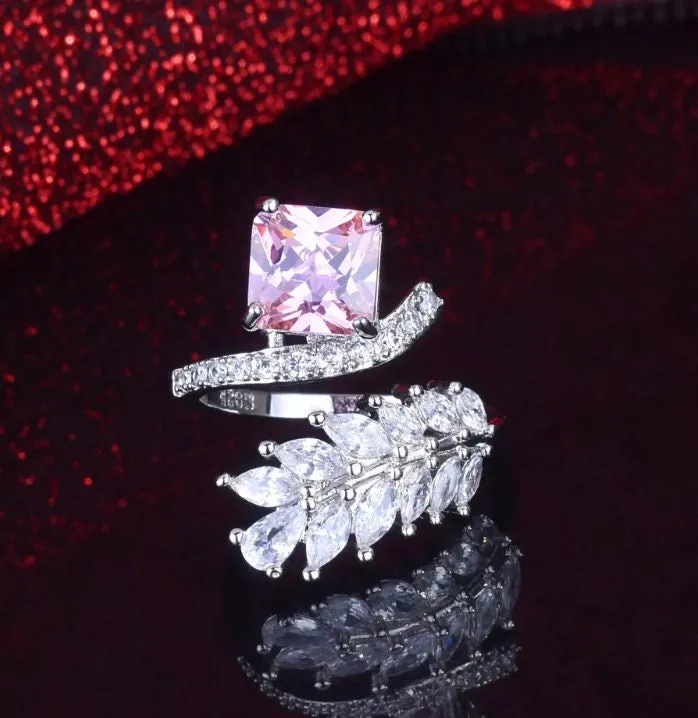 Pink Diamond Ring Pink Diamond Engagement Ring Womens Pink Diamond Ring Promise Ring Womens Engagement Ring Flower Ring Minx London Rings