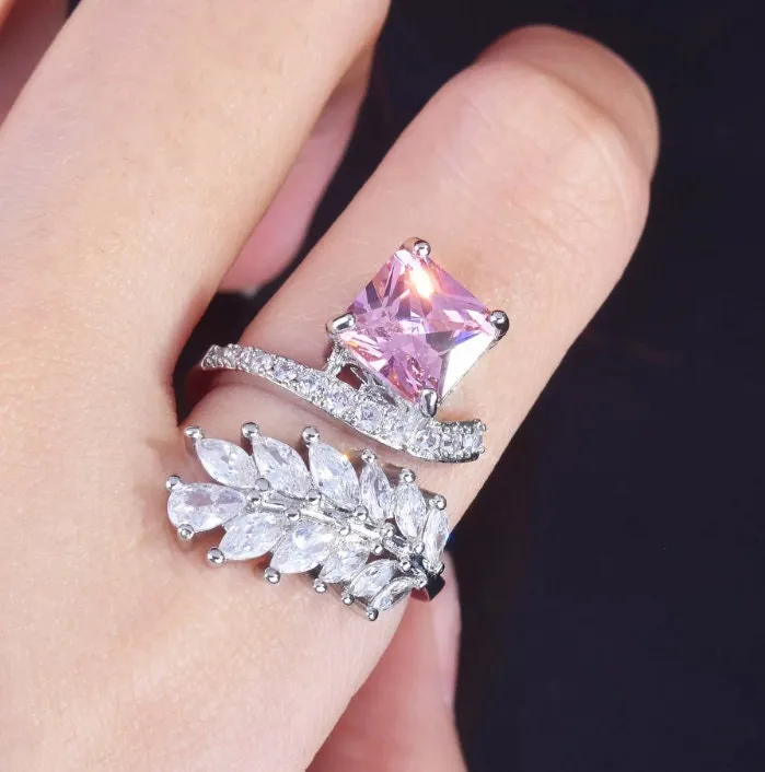 Pink Diamond Ring Pink Diamond Engagement Ring Womens Pink Diamond Ring Promise Ring Womens Engagement Ring Flower Ring Minx London Rings