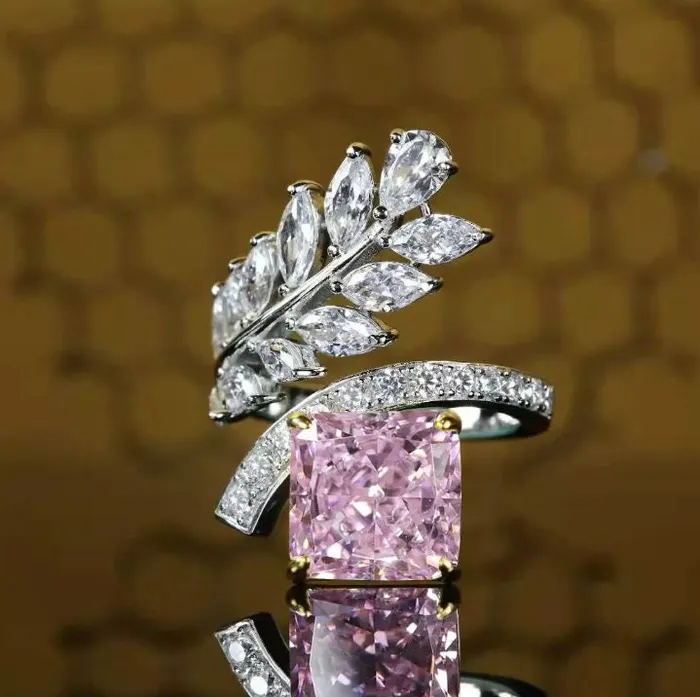 Pink Diamond Ring Pink Diamond Engagement Ring Womens Pink Diamond Ring Promise Ring Womens Engagement Ring Flower Ring Minx London Rings