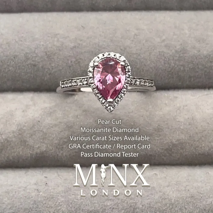 Pink Moissanite Diamond Engagement Ring 15 CT Ring Pink Diamond Engagement Ring Pink Diamond Ring Moissanite Ring Teardrop Ring Minx London Rings Pink Moissanite Diamond Engagement Ring 15 CT Ring Pink Diamond Engagement Ring Pink Diamond Ring Moissanite Ring Teardrop Ring Minx London Rings
