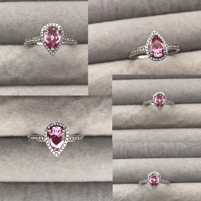 Pink Moissanite Diamond Engagement Ring 15 CT Ring Pink Diamond Engagement Ring Pink Diamond Ring Moissanite Ring Teardrop Ring Minx London Rings