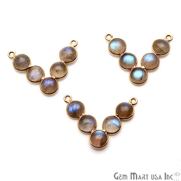 PreStyled Sets GemmartUSA DIY Labradorite Gold Plated 24x23mm V Chandelier Finding Component