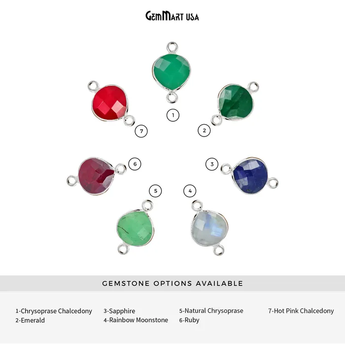 Rings GemMartUSA Heart 12mm Silver Bezel Double Bail Gemstone Connector Rings GemMartUSA Heart 12mm Silver Bezel Double Bail Gemstone Connector