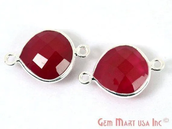 Rings GemMartUSA Heart 12mm Silver Bezel Double Bail Gemstone Connector Rings GemMartUSA Heart 12mm Silver Bezel Double Bail Gemstone Connector