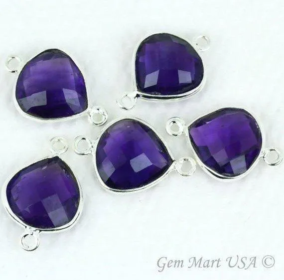 Rings GemMartUSA Heart 12mm Silver Bezel Double Bail Gemstone Connector Rings GemMartUSA Heart 12mm Silver Bezel Double Bail Gemstone Connector