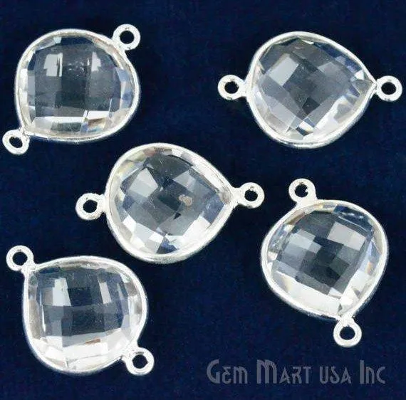 Rings GemMartUSA Heart 14mm Double Bail Silver Bezel Gemstone Connector Rings GemMartUSA Heart 14mm Double Bail Silver Bezel Gemstone Connector