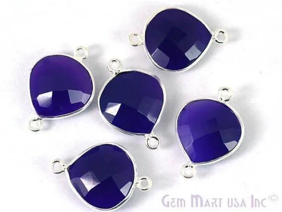 Rings GemMartUSA Heart 14mm Double Bail Silver Bezel Gemstone Connector Rings GemMartUSA Heart 14mm Double Bail Silver Bezel Gemstone Connector