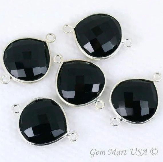 Rings GemMartUSA Heart 14mm Double Bail Silver Bezel Gemstone Connector Rings GemMartUSA Heart 14mm Double Bail Silver Bezel Gemstone Connector