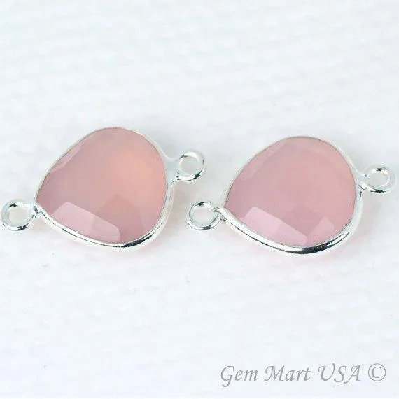 Rings GemMartUSA Heart 14mm Double Bail Silver Bezel Gemstone Connector Rings GemMartUSA Heart 14mm Double Bail Silver Bezel Gemstone Connector