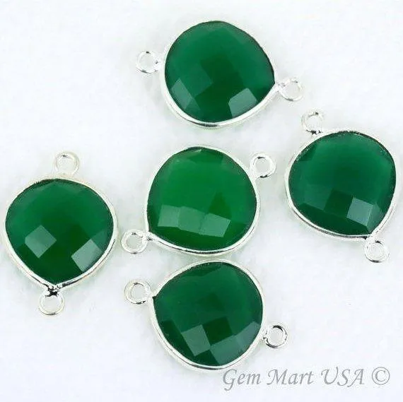 Rings GemMartUSA Heart 14mm Double Bail Silver Bezel Gemstone Connector Rings GemMartUSA Heart 14mm Double Bail Silver Bezel Gemstone Connector