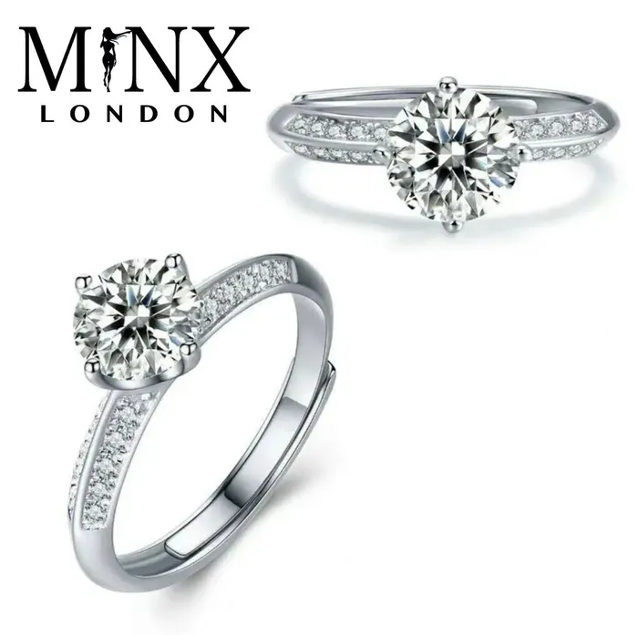Rings Moissanite Engagement Ring Womens Big Carat Engagement Ring Halo Wedding Ring Moissanite Ring Moissanite Rings Womens Diamond Ring Minx London
