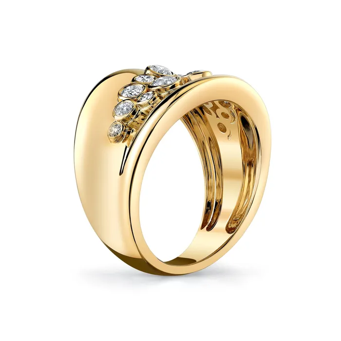 Rings TVON 14K 060cttw VS White Diamond Cigar Band Ring