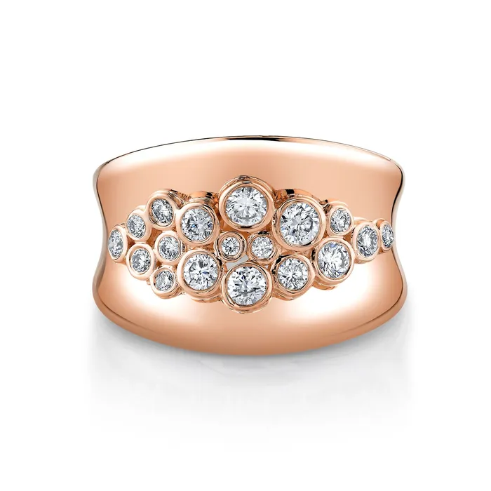 Rings TVON 14K 060cttw VS White Diamond Cigar Band Ring