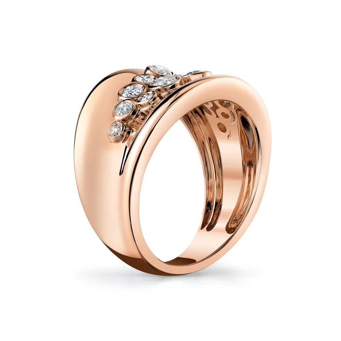Rings TVON 14K 060cttw VS White Diamond Cigar Band Ring
