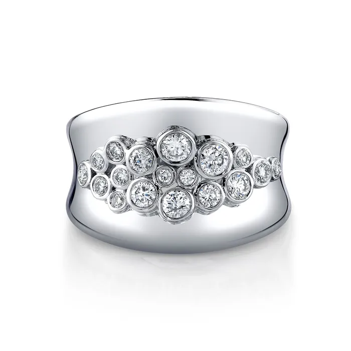 Rings TVON 14K 060cttw VS White Diamond Cigar Band Ring