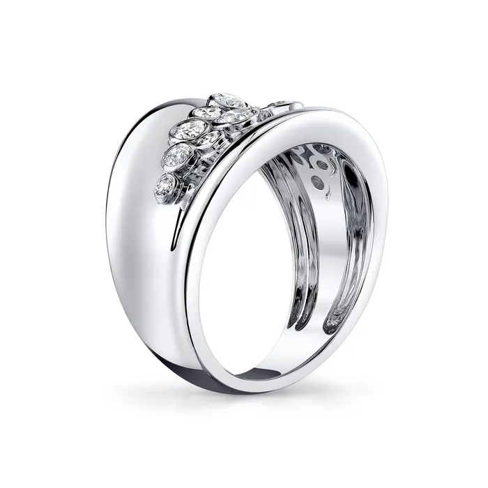 Rings TVON 14K 060cttw VS White Diamond Cigar Band Ring