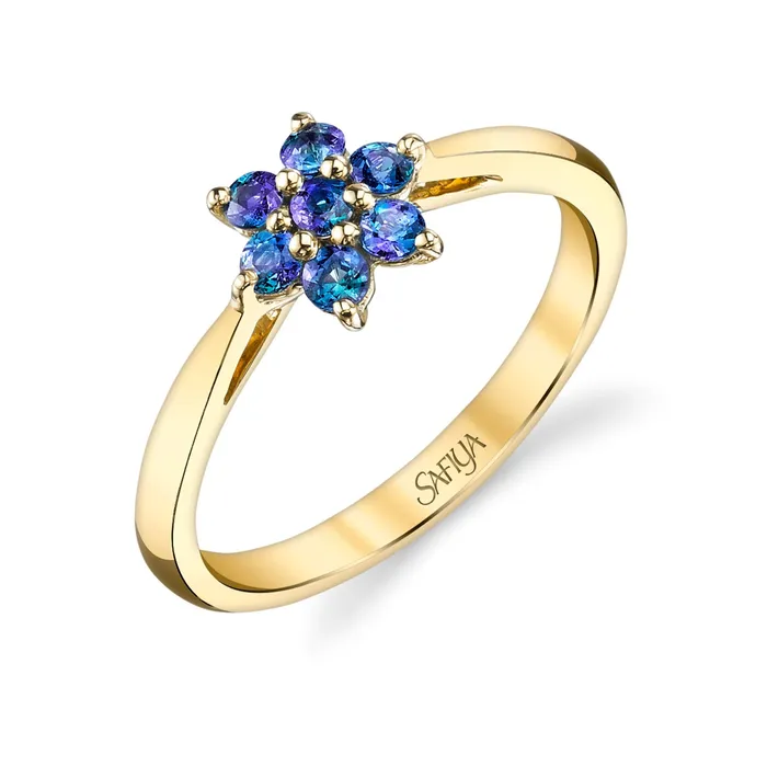 Safiya Jewels Rings Adorned Petals 14K Yellow Gold Natural Alexandrite Ring Safiya Jewels Rings Adorned Petals 14K Yellow Gold Natural Alexandrite Ring