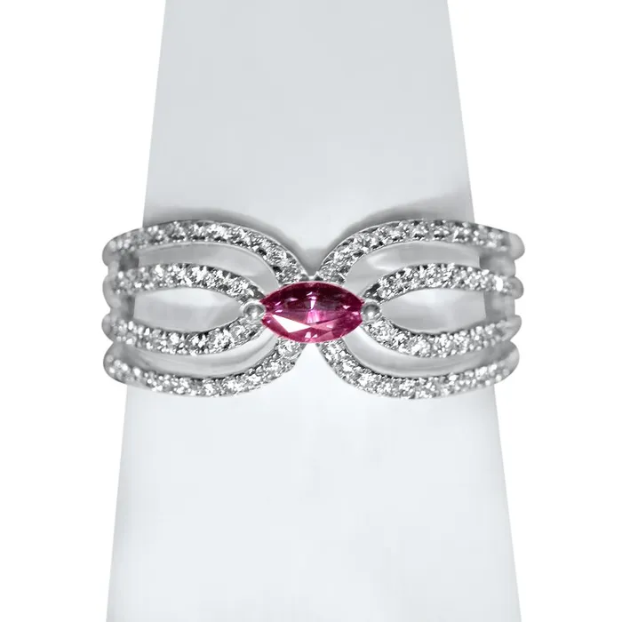 Safiya Jewels Rings Serpent Eye 18K White Gold Natural Alexandrite Ring