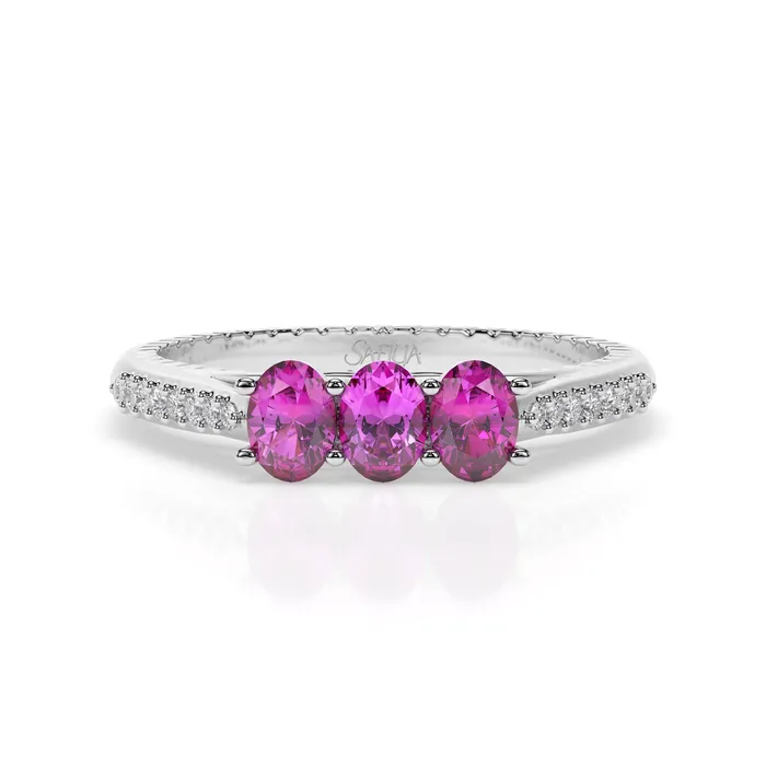 Safiya Jewels Rings Touch of Hope Oval 14K White Gold Natural Alexandrite Ring