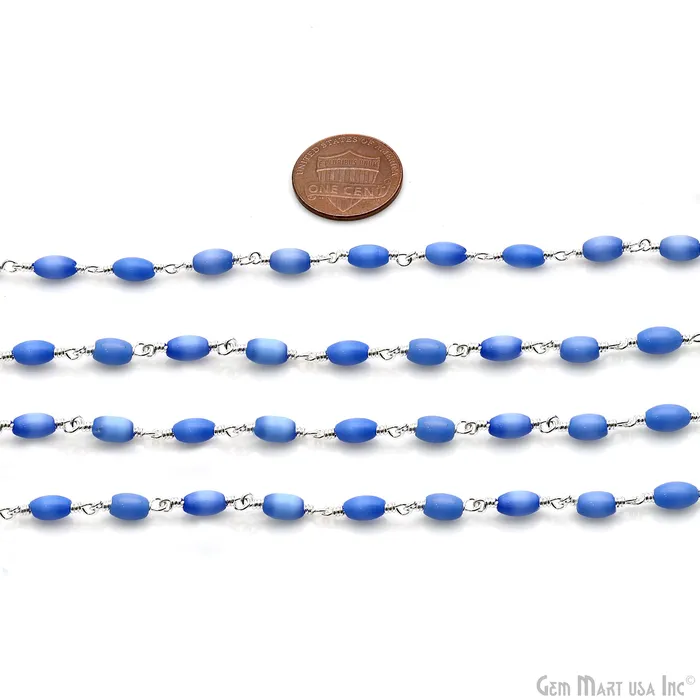 Turquoise Blue Monalisa Oval 6x4mm Silver Wire Wrapped Rosary Chain GemMartUSA Rings Turquoise Blue Monalisa Oval 6x4mm Silver Wire Wrapped Rosary Chain GemMartUSA Rings
