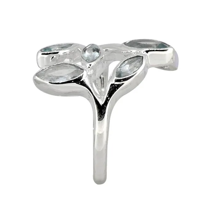 YoTreasure Rings Blue Topaz Solid 925 Sterling Silver Designer Ring Jewelry